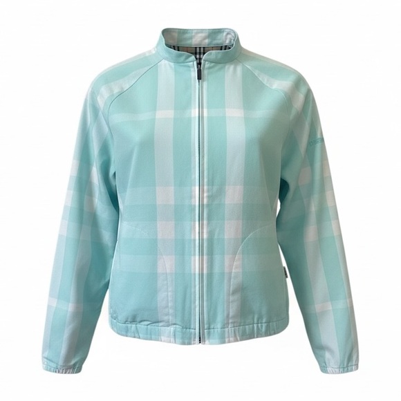 Burberry Light Blue and White Check Full Zip Jacket Size Small - Picture 11 of 11
